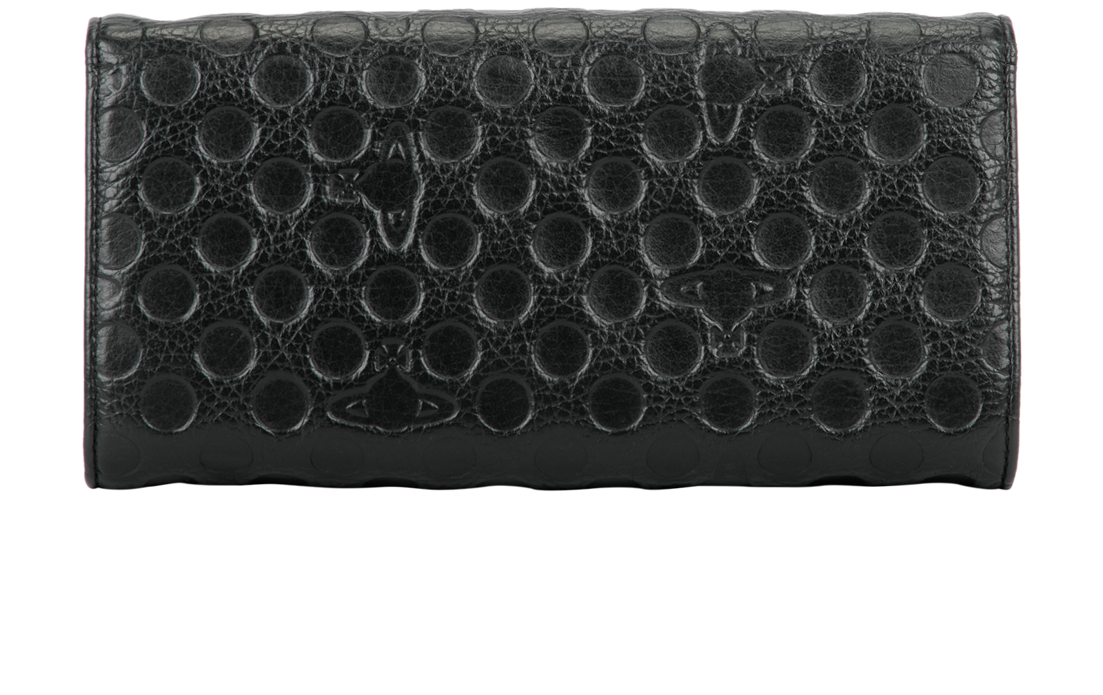 Vivienne Westwood Embossed Continental Wallet, &pound;50, Handbags, Black, Leather, Back view